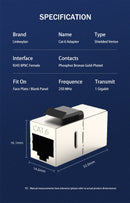 CAT6 Keystone Adapter Shielded Nickel Plated